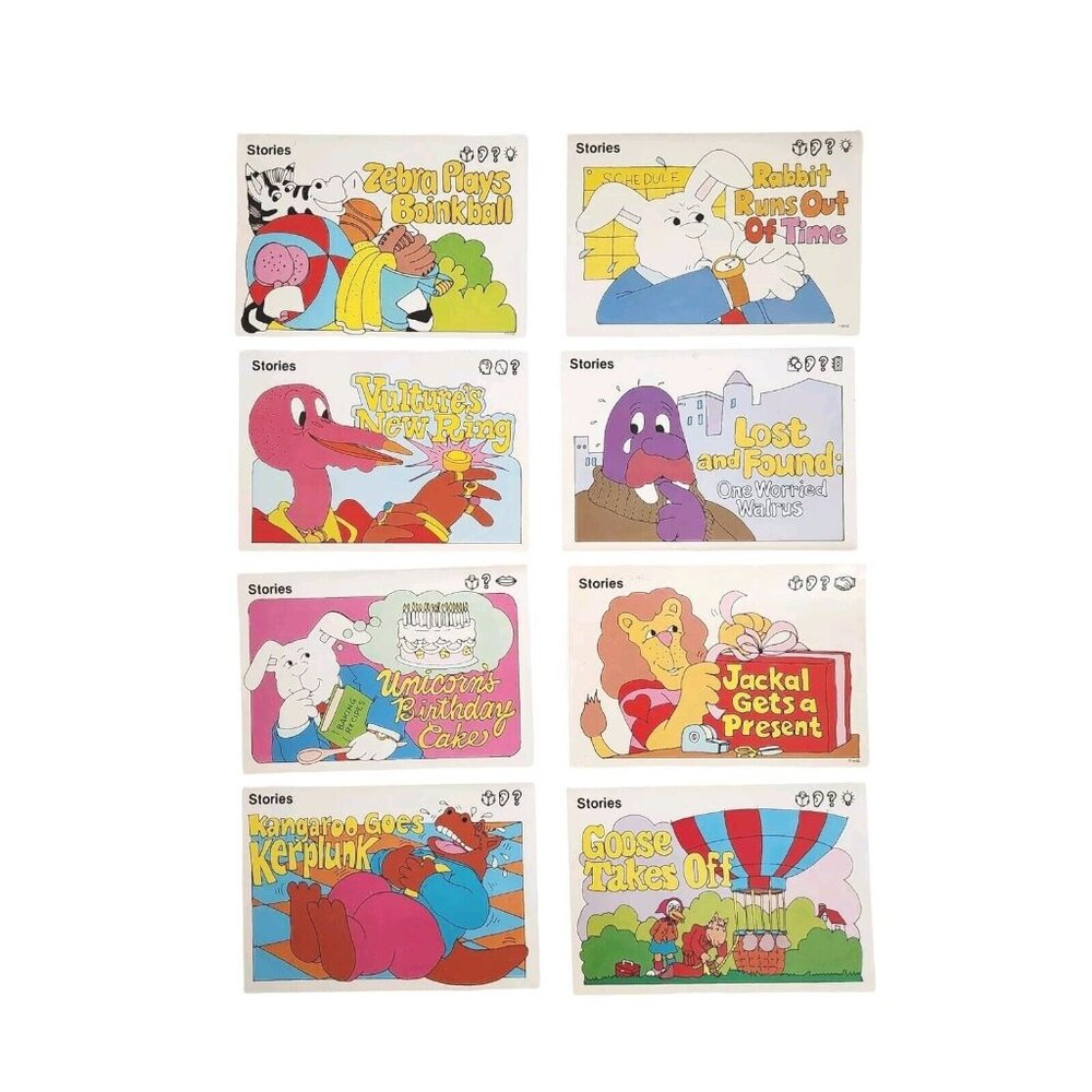 Vtg Kids Activity Story Card Set Of 8 Stories Retro Nursery 1981 Weekly Reader